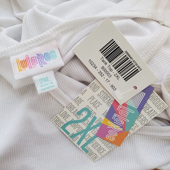 NWT LuLaRoe Plus Size White Tank Top - Picture 5 of 6